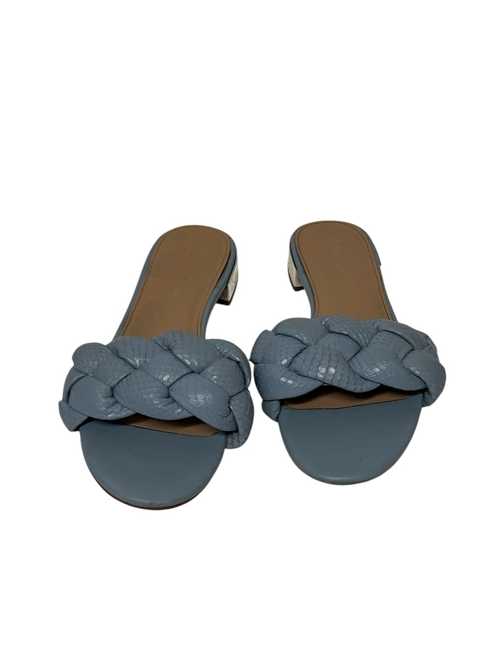 BCBGeneration Braided Slide Mules in Dusty Blue